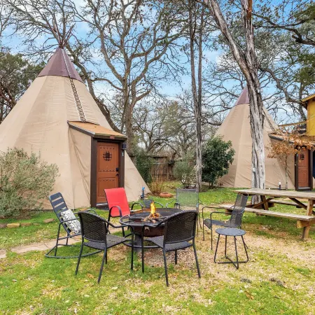 Tipis on the Guadalupe