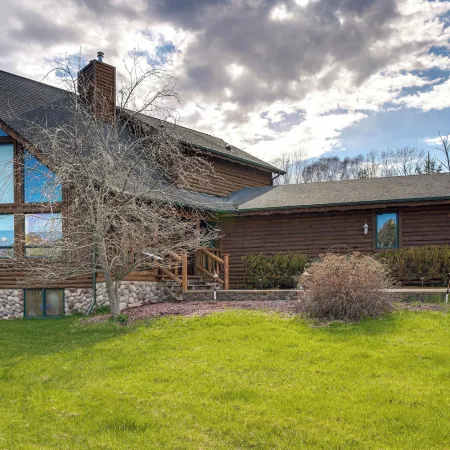 Family + Group Friendly Modern Log Cabin Home
