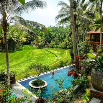 Umasari Rice Terrace Villa by Agata タマン・アユン寺院周辺のホテル