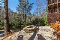 Gorgeous Waterfront Mountain Retreat with Firepit and Waterfall