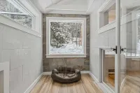 High-End Kitchen and Backyard Pond - Charming Luxury Haven Hotels in West Windsor