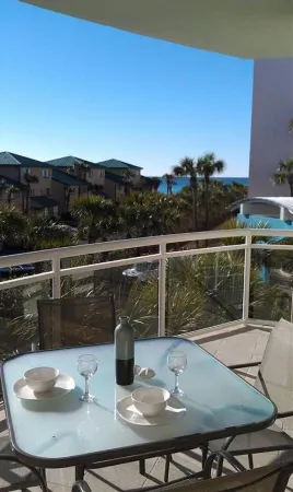 Destin West Villa 301, oceanview, wraparound balcony, lazy river, 6 pools, beach