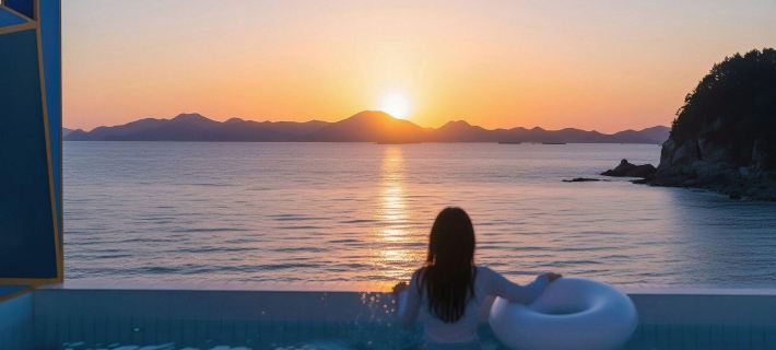 Namhae Pumda Pool Villa Pension Hotele w: Namhae
