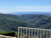 loft in a provencal village with sauna spa fitness with  view over the sea