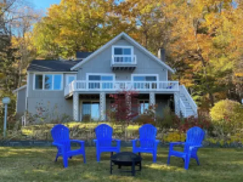 Lakefront Home with Hot Tub, Beach, Skiing Nearby in Tranquil Barnstead Hotels in Barnstead