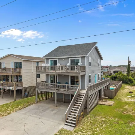 Renovated 2025- Private Pool, 4Min Walk to Beach Obx Oceanside Semi-Ocean Views!