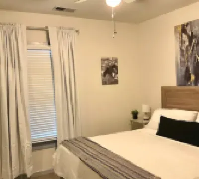 Pet friendly house with 3 king beds and fenced in back yard.