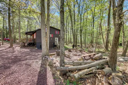 Rustic cabin at the rock.