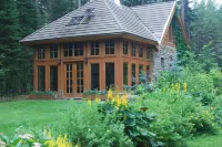 Stone Gatehouse in Mt. Robson Park Near Jasper Nat. Park, Ab