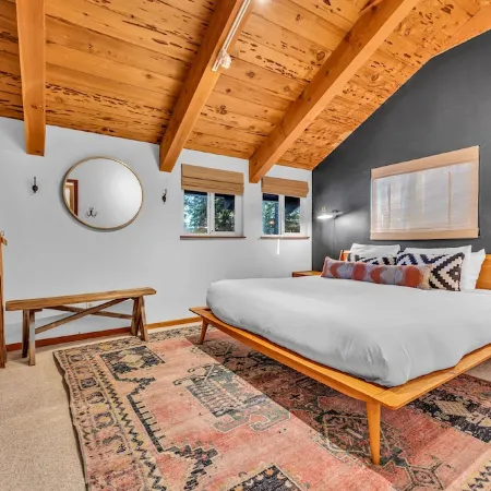 4BR Tahoe Cabin w/ Hot Tub, BBQ & Ping Pong Next to Lake & Paige Meadows Trails
