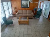 Cozy beach house two blocks from the beach with sunsets over the sound.