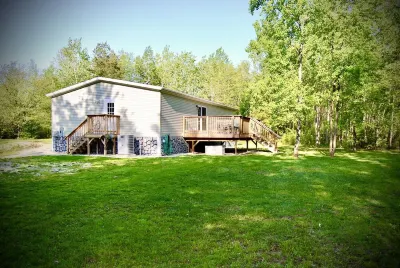 Secluded in the woods. No neighbors in sight.