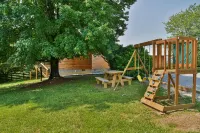 Newly built cabin on horse farm.