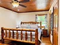 Rustic Lakefront Cabin near Smokies w/ Hot Tub, Firepit, Pool Table + Views!