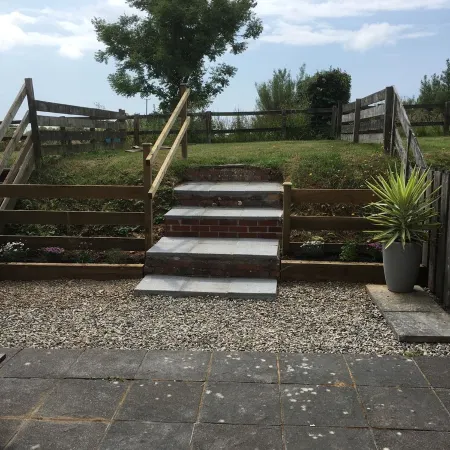 Barn conversion overlooking the golf course to the sea
