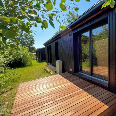 Lovely and modern house with private garden at lake Grimnitz