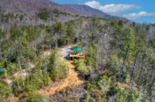 Romantic Treehouse with Hot Tub, Waterfall, Hiking, Swinging Bridge & Goats