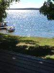 Hubbard Lake Sunset Hideaway, large lakefront property.