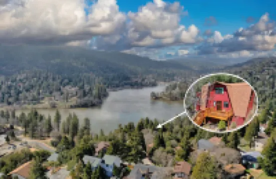 Hilltop 3-bedroom Retreat with Lake Views, AC, EV Charger at Lake Gregory