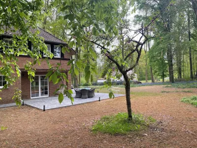 In Chardonnerets, garden level in a wooded setting 20 min from Pairi Daiza Hotels in 