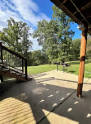Real Log Cabin with Seasonal Pool and Hot Tub near Blue Springs Ranch