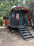 Roulotte with air conditioning and private pool in Tourtour