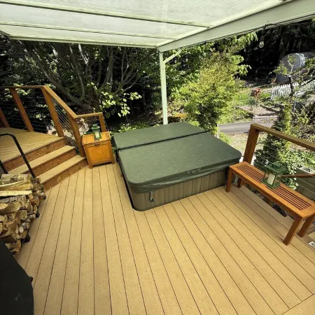 Modern studio with hot tub and patio access