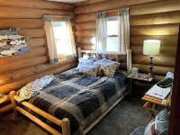 Lucky View Lodge Log Cabin on Big Butternut Lake Luck, WI 3 acre 300ft lakeshore Hotels in Luck