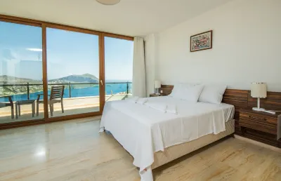 Hillside sea view family villa with stunning views and close to town