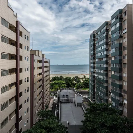 Stay Home Luxo | 1Min Praia Gonzaga | Rooftop, Piscina, Sauna & Gym