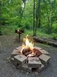 Comfy cabin in the woods with huge party deck