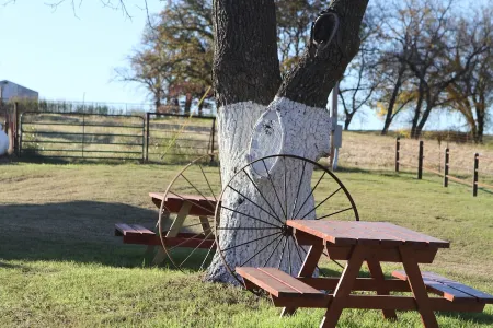 Ben Ranch Cabin #1 . Located in century old Pecan Orchard, historic Osage County