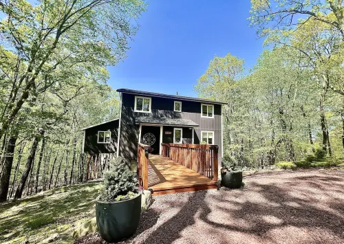 #1 Rated Poconos Retreat Near Bushkill Falls – Game Room, Deck, Fire Pit & More!