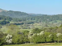 Wonderful secluded cottage with outstanding views over the Welsh Dee Valley.