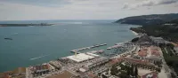 180º view in Setúbal marina over the River Sado, Troia, the mountains and the sea.