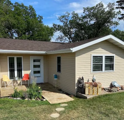 Adorable and bright lake house!  Retro feel all the modern amenities