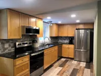 Fresh, nicely finished, three-bedroom cabin on the Baileys Trails!