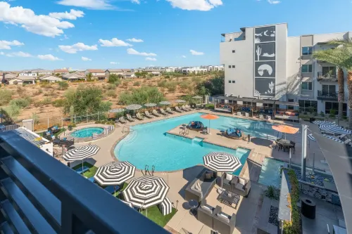 Spa-Inspired Hot Tub and Resident Amenities - Stylish Escape