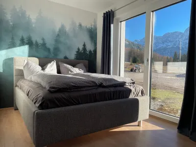 Chalet apartment with panoramic mountain views at the foot of the Zugspitze Hotels near Seebensee Stempelstelle