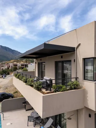 New Modern Villa with Private Pool, 100m from the Beach in South Crete