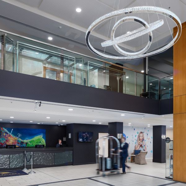 Modern hotel lobby accommodation in Geelong, Victoria
