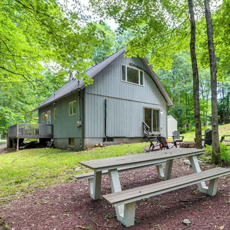 Furnished Deck and Fire Pit Poconos Outdoorsy Gem