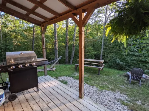 Cabin surrounded by Wayne National Forest and the Baileys Trail System
