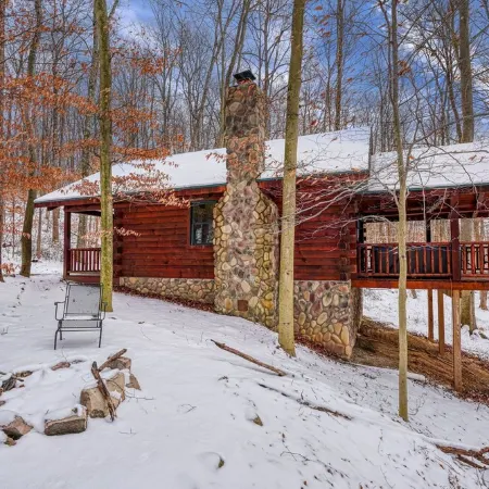 Over the hill and through the woods, to the Cozy Cub cabin we go.