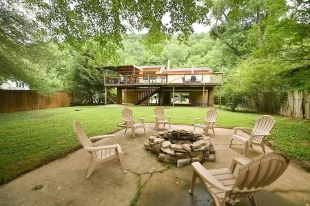Riverside Roost -bourbon themed waterfront home