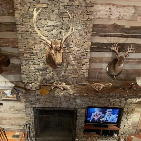 Prospect Mountain Cabin custom log home sportsman's paradise with fishing lake.