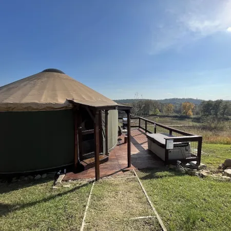 Luxury Yurt for Couples with Hot Tub on Deck