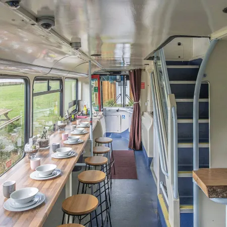 Double Decker Bus on an Alpaca Farm Sleeps 8