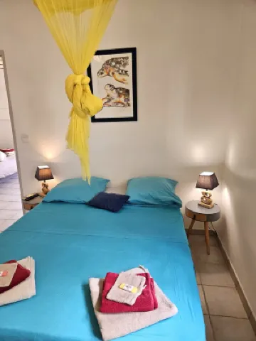 Villa F3 in the heart of the island, with swimming pool and Creole garden