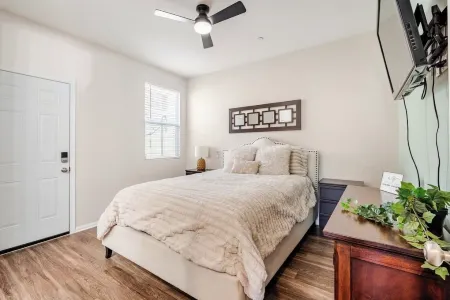 Charming 1-bedroom apart with  Sofa Bed in living room in Lake Elsinoire with AC